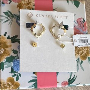Kendra Scott Abbie Stud & Huggie Earrings Set in Gold